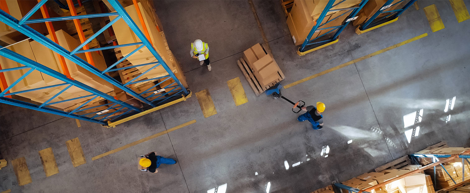 overhead image of a storage area